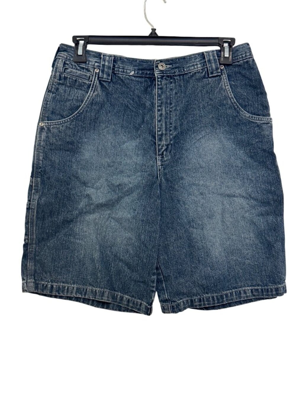 Vintage Route 66 Mens Denim Carpenter Shorts Size 34 Blue Cotton Casual Style